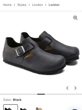 Birkenstock London Oiled Leather Clog in Black Slip on shoe
